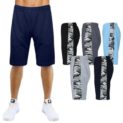 Galaxy By Harvic Men's Moisture Wicking Mesh Shorts With Side Trim Design