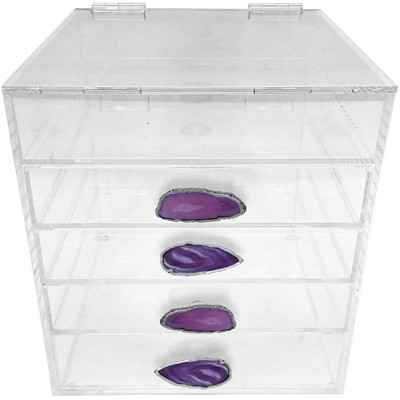 OnDisplay Ultimate Diva Cosmetic Organization Station - 12" Cube - Gold/Silver Agate