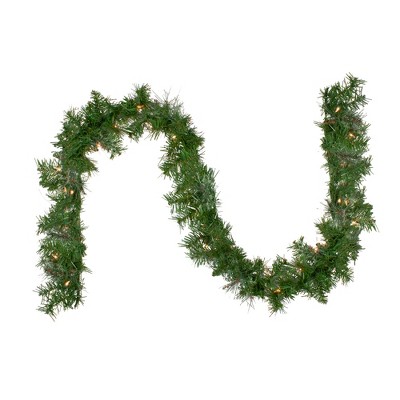Northlight Pre-Lit Mixed Cashmere Pine Artificial Christmas Garland - 9' x 8" - Clear Lights