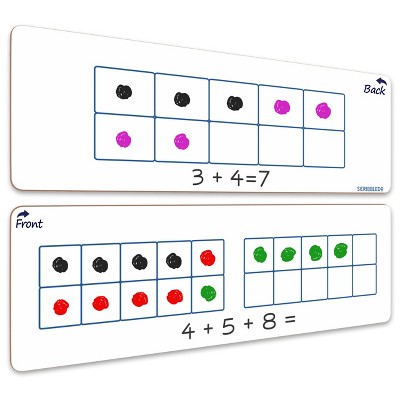 SCRIBBLEDO Ten Frame 4”x12” Dry Erase Board