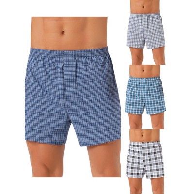 INSPIRE CHIC Men's 4 Pack Classic Plaid Printing Boxer Shorts
