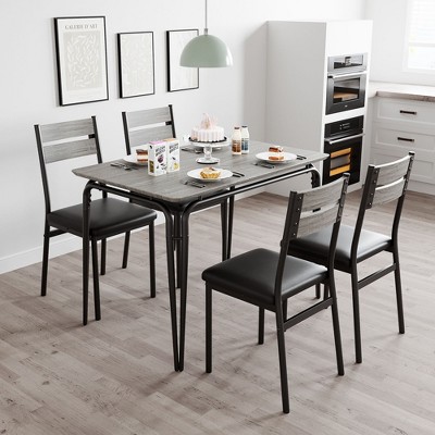 Jojoka 5 Piece Dining Table Set for 4,Farmhouse Kitchen Table and Chairs for Small Space