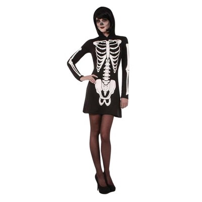Forum Novelties Skeleton Hooded Mini Dress Adult Costume