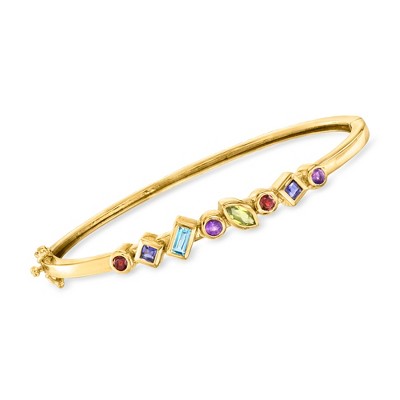 Ross-Simons 0.90 ct. t.w. Multi-Gemstone Bangle Bracelet in 18kt Gold Over Sterling