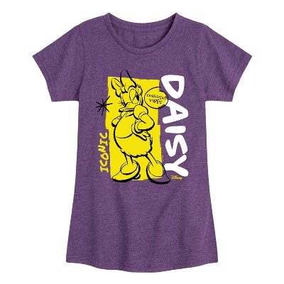 Girls' - Disney - Daisy Duck Iconic Confident Vibes Fitted Short Sleeve Graphic T-Shirt