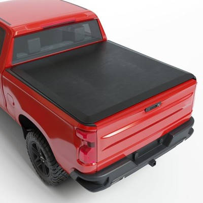 Quad-Fold Soft Tonneau Cover, Fits 2019-2024 Chevy Silverado Sierra 1500 (5.8' Fleetside Bed), Easy Roll-Up Design