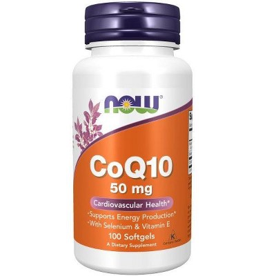 CoQ10 50mg With Vitamin E And Selenium by Now Foods  -  100 Softgel