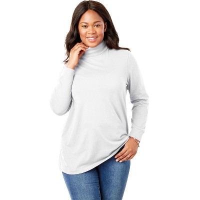 Woman Within Perfect Long-Sleeve Turtleneck Tee