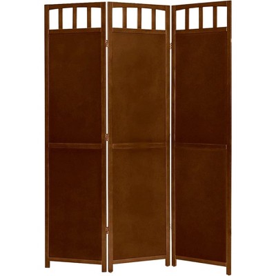 Legacy Decor Screen Room Divider Wicker and Wood Diamond Design