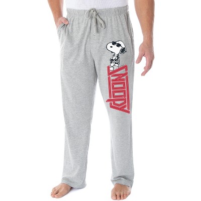 Peanuts Adult Snoopy Joe Cool Character Loungewear Sleep Pajama Pants Heather Grey