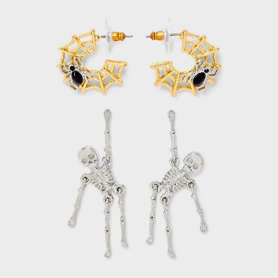 SUGARFIX by BaubleBar Halloween Bone To Be Wild Earring Set - Gold/Silver