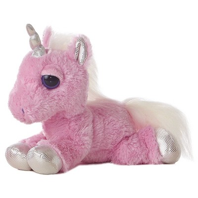 Aurora Medium Heavenly Pink Unicorn Dreamy Eyes Enchanting Stuffed Animal Pink 10"