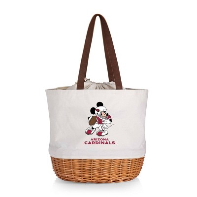 NFL Arizona Cardinals Mickey Mouse Coronado Canvas and Willow Basket Tote - Beige Canvas