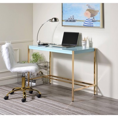 PAGED 42 Inches Computer Desk Modern Office Desk with Storage Drawer, X-Shaped Legs and Wooden Frame for Study