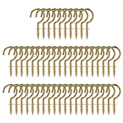 Unique Bargains Metal Home Vinyl Coated Screw-in Cup Ceiling Hooks 50 Pcs
