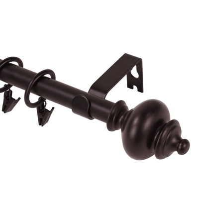 Urbanest Round Urn Adjustable Single Drapery Curtain Rod Set with Rings, 5-8"
