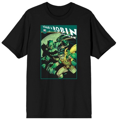 DC Comic Book Batman & Robin Classic Superheroes Men's Black Graphic Tee