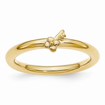 Black Bow Jewelry Gold Tone Plated Sterling Silver Stackable Expressions 5mm Key Ring