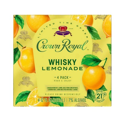 Crown Royal Whisky Lemonade RTD Cocktail - 4pk/355ml Cans