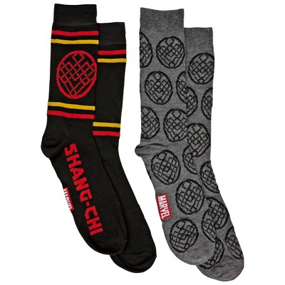 Adult Marvel Studios Shang-Chi Symbol 2-Pair Pack of Casual Crew Socks