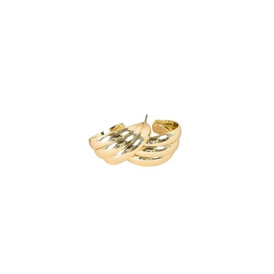 Slickblue Women's Fashion Earrings, Gold Twisted Triple Hoops, Trendy Statement Look, 1" Diameter