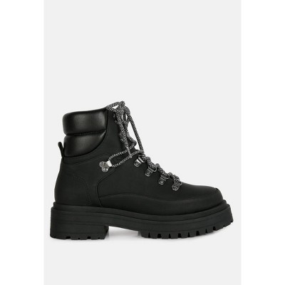 Goliath Lace Up Chunky Biker Boots Women