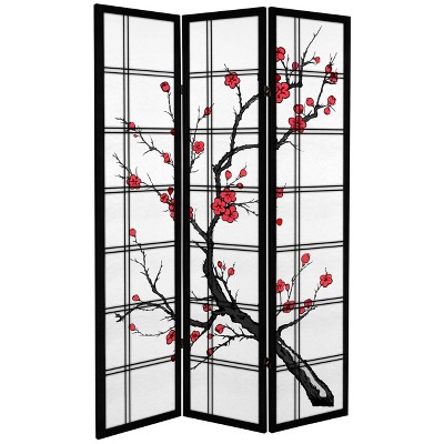 6" Canvas Cherry Blossom Room Divider - Oriental Furniture