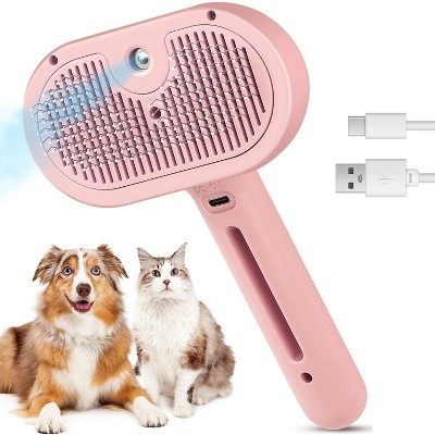 BABYYER 3 in 1 Cat Steam Brush, Pet Spray Hair Removal Comb for Shedding & Grooming, Water Brush for Cats Dogs Small Animals Long Short Haired