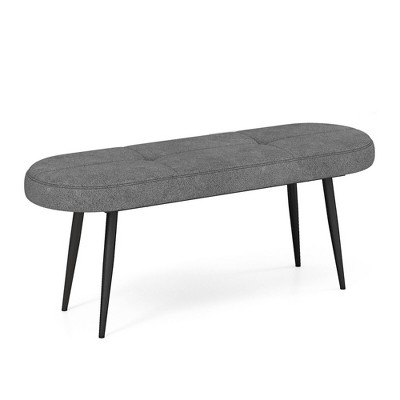 Tangkula 47" Upholstered Entryway Bench w/ Padded Seat & Heavy-duty Metal Frame