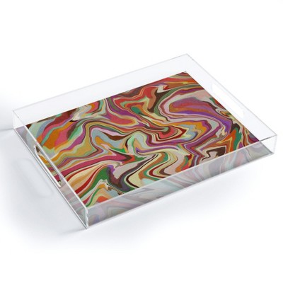 Alisa Galitsyna Colorful Liquid Swirl Acrylic Tray - Deny Designs