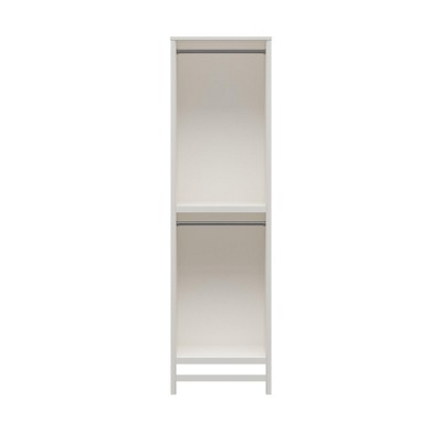 Systembuild Evolution Luxe 2-Shelf Double Clothing Rod Closet Tower, Ivory Oak