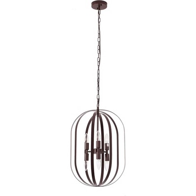 Chloe Lighting Pepper Transitional 6 Light Matt Black Finish Hanging Ceiling Pendant 15" Wide