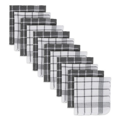 Design Imports Gray Waffle Weave Dishcloth Set/12