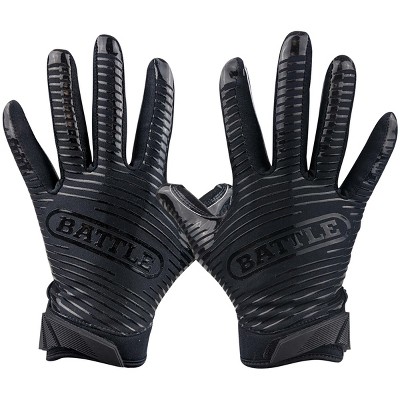 Battle Sports Doom 1.0 Adult Football Receiver Gloves - Black