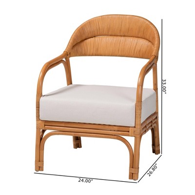 bali & pari Marisa Rattan Arm Chair Light Honey