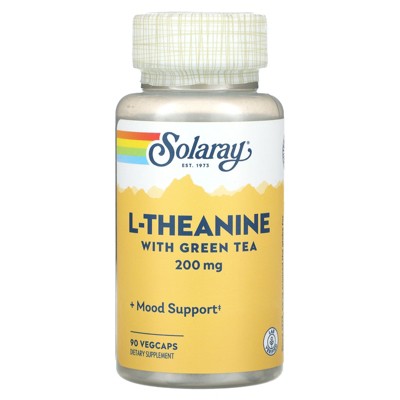 Solaray L-Theanine With Green Tea, 90 VegCaps