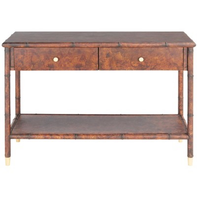 Tudor 2 Drawer 1 Shelf Console Table - CNS6600A - Brown - Safavieh
