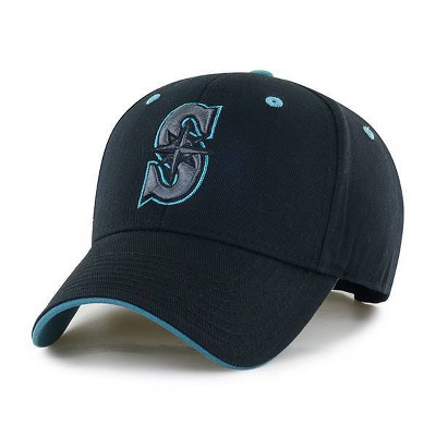 MLB Seattle Mariners Youth Black Money Maker Hat: Cotton Twill, Adjustable Snapback