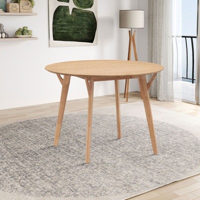 Kumasinova 42" Round Dining Table for 4,Modern Kitchen Table with MDF Wood Veneer Top and Solid Wood Legs for Dining Room,Office,Small Space