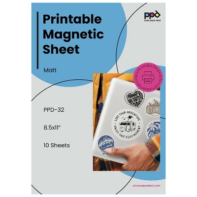 PPD Matte Printable Magnetic Sheets 8.5x11" 10 sheets for Inkjet Printers