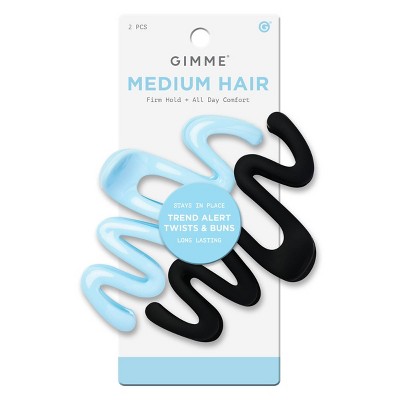 Gimme Beauty Medium Claw Clip - Blue/Black - 2pc
