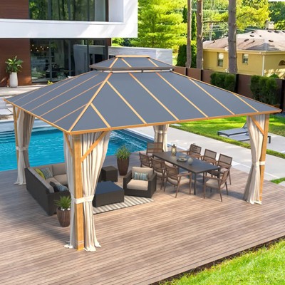 EROMMY 14 Ft. W x 12 Ft. D Aluminum Patio Gazebo