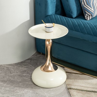 NicBex Modern Set of 2 Round Side Tables with Unique Vase Base Design for Living Room and Lounge