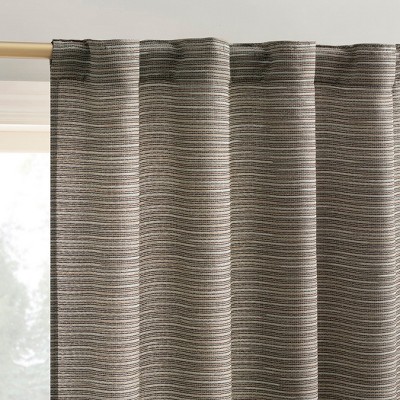 No. 918 1pc 40"x84" Laurel Textured Space Dye Semi-Sheer Back Tab Curtain Panel Mocha