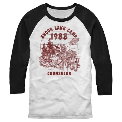 Men's Star Wars Endor Lake Camp Counselor 1983 Baseball Tee