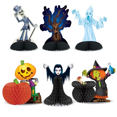 Beistle Halloween Character Centerpieces, 5"-7.5" x 7.5"-8", (6/Pkg) Multicolored
