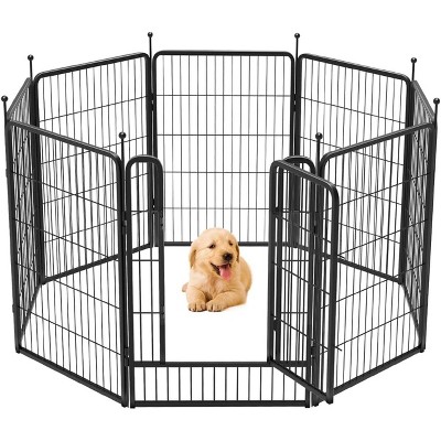 Dog Playpen for Large Medium Small Dogs, Heavy Duty Metal Dog Fence with Gate, Portable & Fold up Puppy Exercise Pen for Yard, Garden, RV Camping