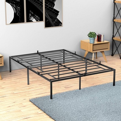 Twin/Full/Queen Metal Platform Bed, Sturdy Steel Slats, No Box Spring Needed, Large Storage, Noise, Free and Easy Assembly, Black