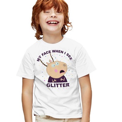 Boys' Short Sleeve Peppa Pig Madame Gazelle Glitter T-Shirt