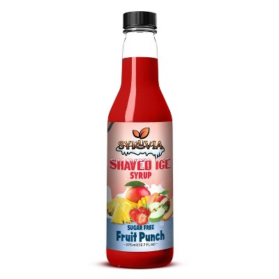 Syruvia Sugar Free Snow Cone Syrup 12.7oz - Fruit Punch Flavoring Syrup